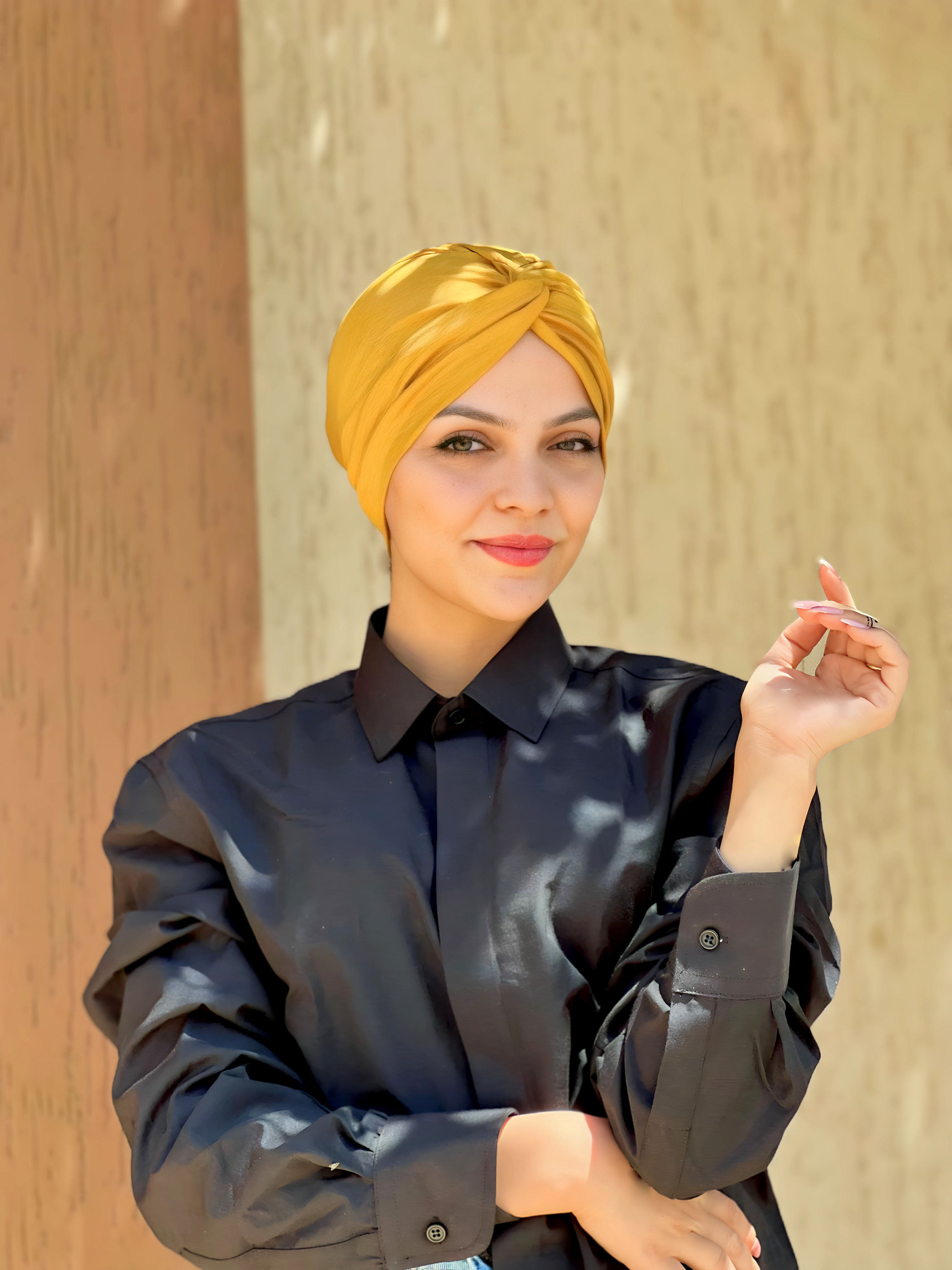 Turban Coton Jaune