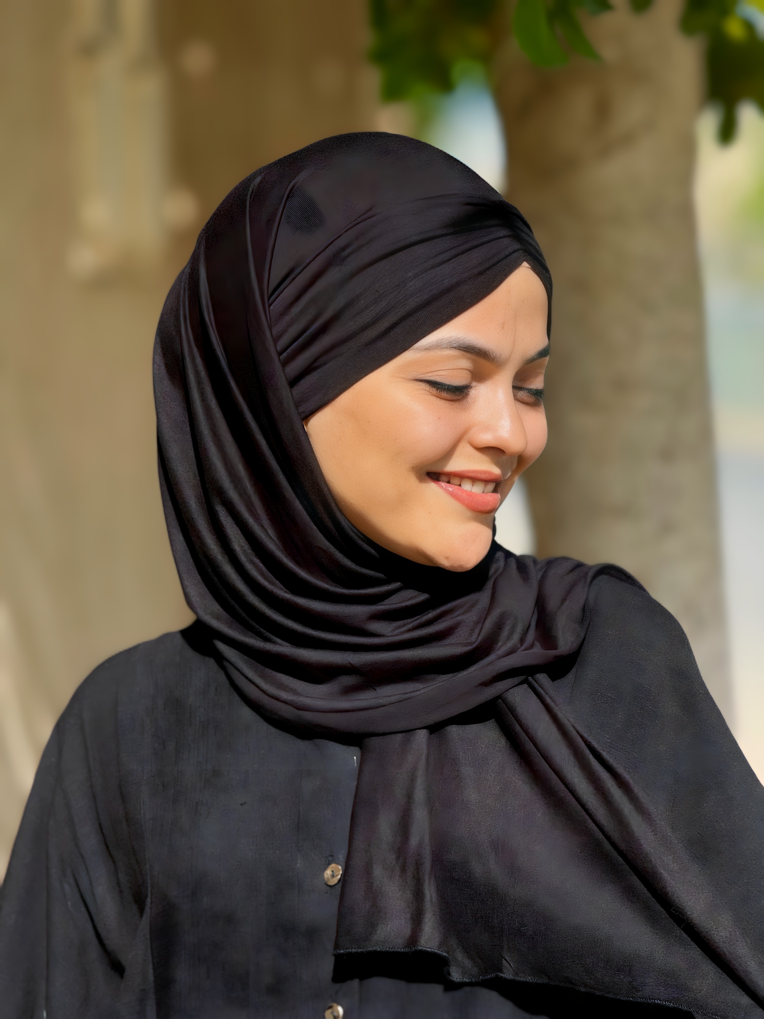 Hijab coton Plissé NOIR