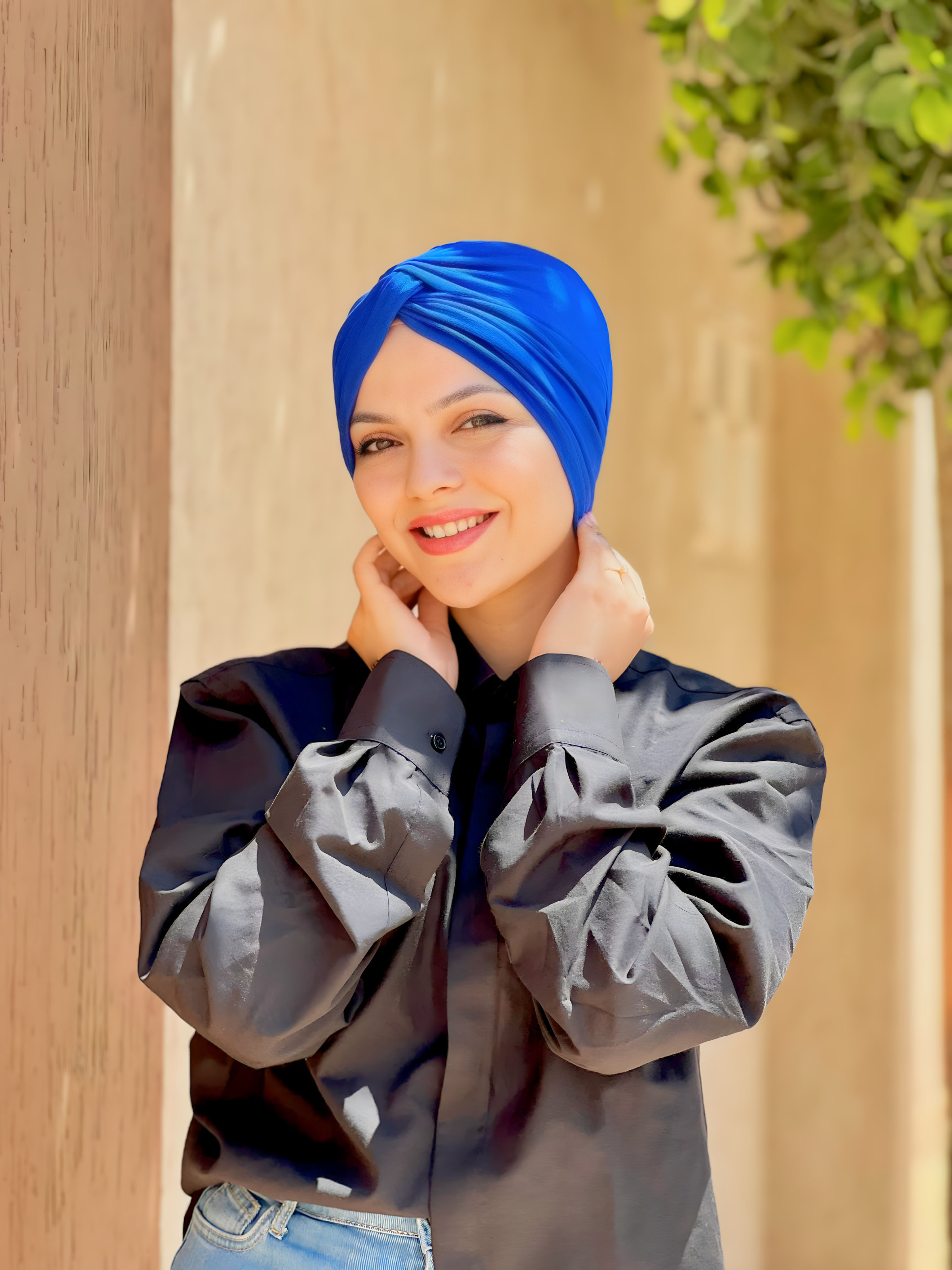 Turban Coton Bleu Bic