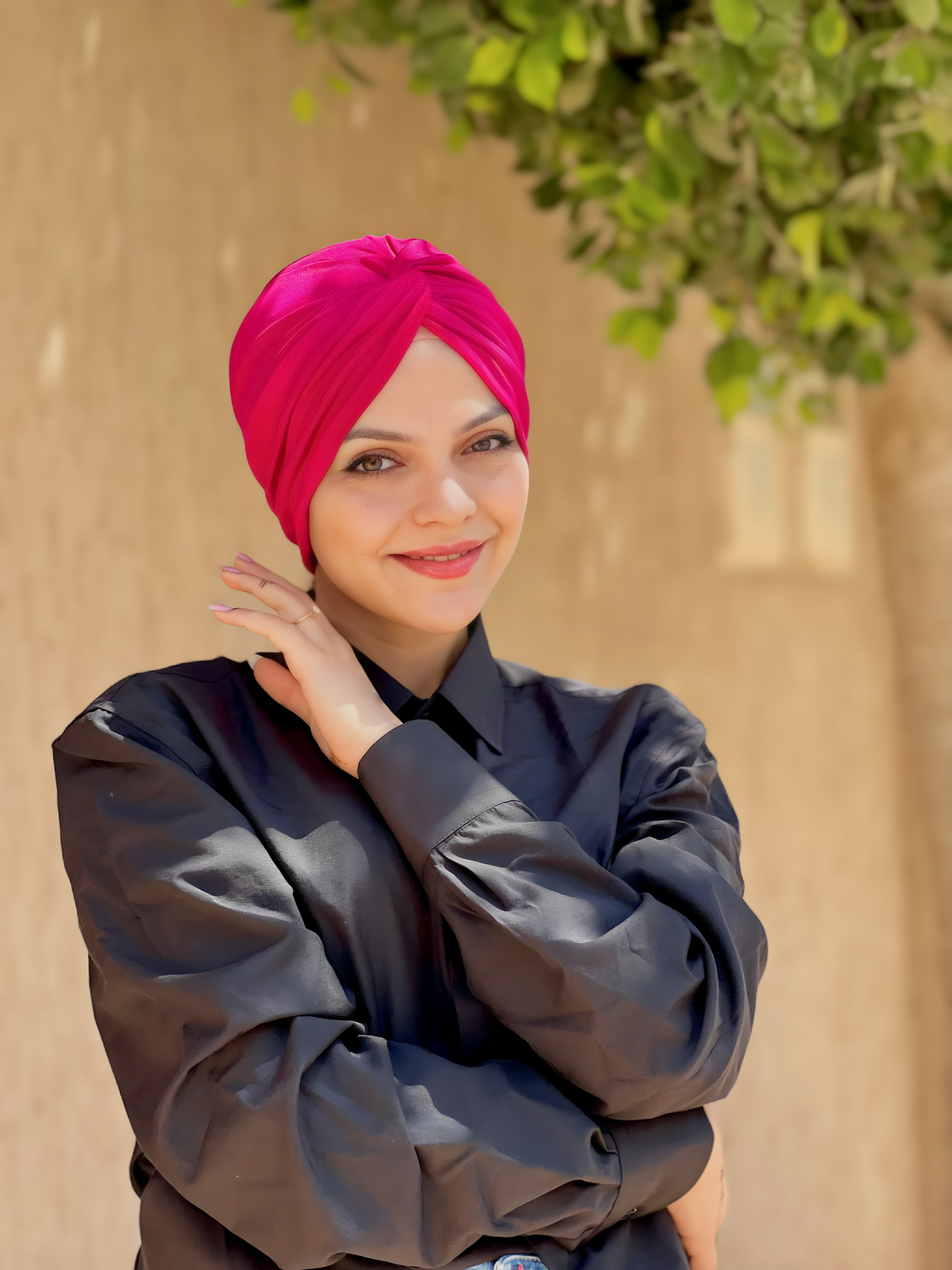 Turban Coton Rose Fuchsia