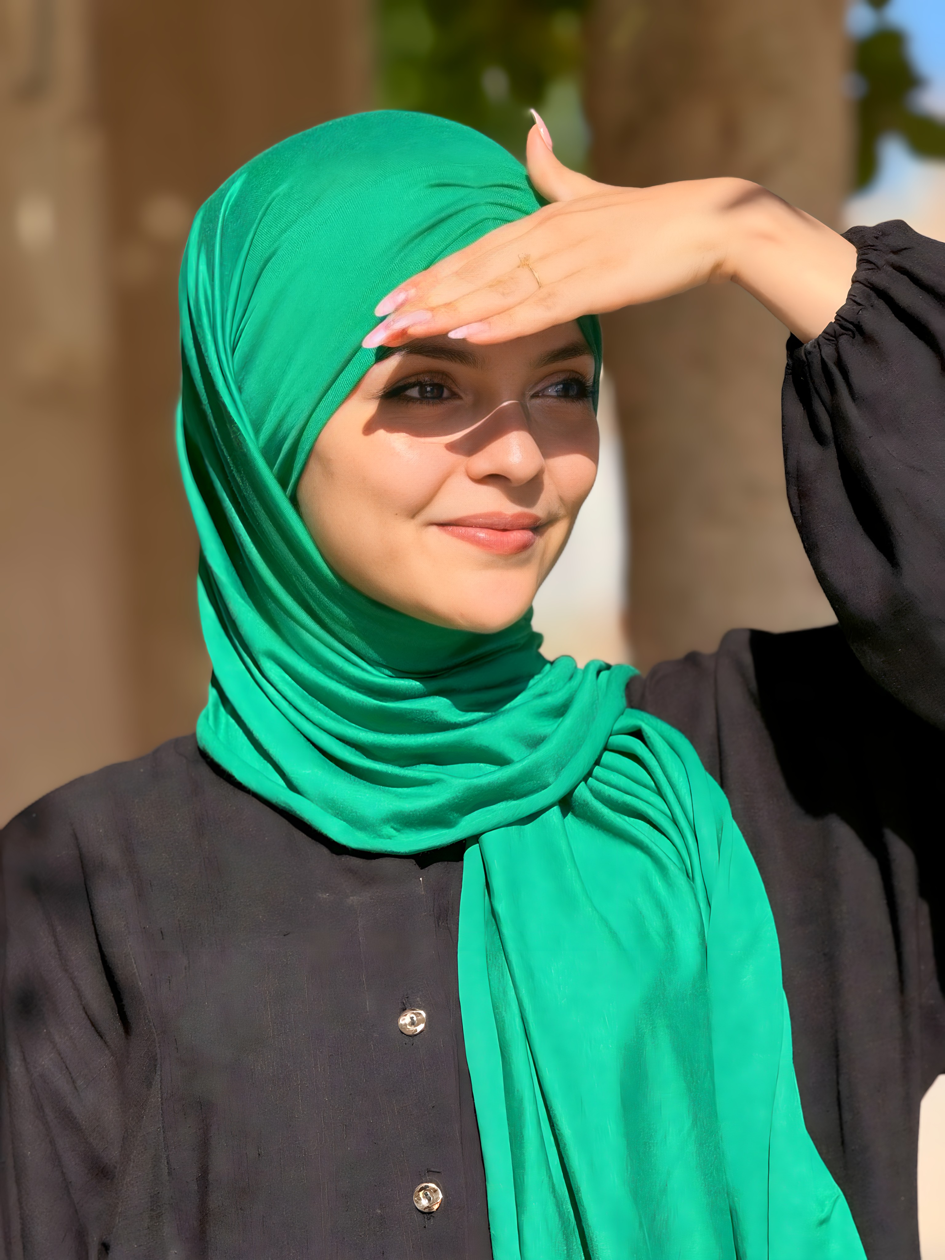 Hijab coton Plissé VERT